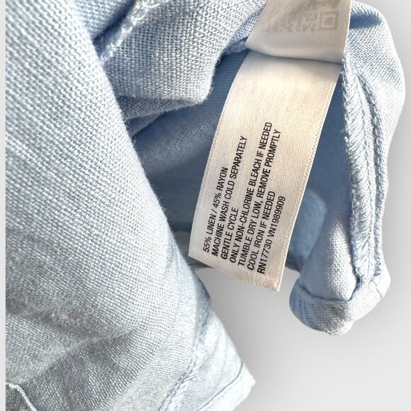 Universal Thread Medium Blue Short Sleeve V-Neck A-Line Dress Cottagecore Denim - Picture 6 of 9